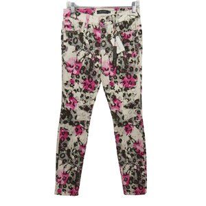 Level 99 Janice Ultra Skinny Pink Jungle Love Jeans Animal Print Women's 27